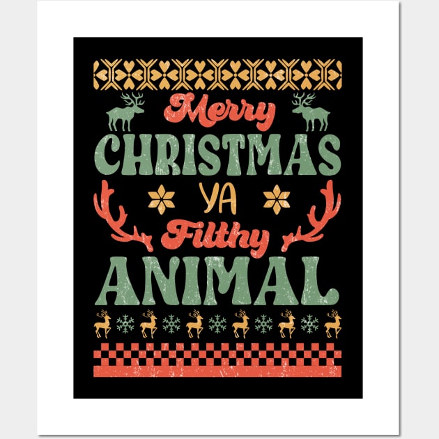 Merry Christmas Ya Filthy Animal Sublimation Wall Art by TeesByKimchi